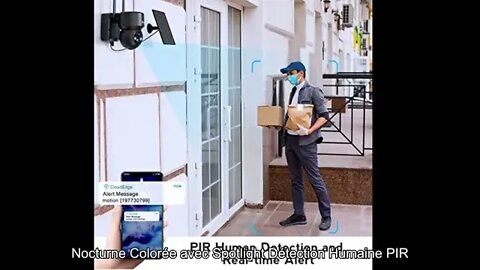 Caméra Surveillance WiFi Solaire Extérieure sans Fil COCOCAM Caméra IP avec Panneau Solaire Batterie