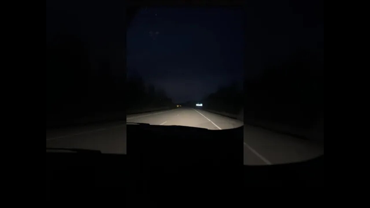 Driving at night from Watertown US to Ottawa, Canada.