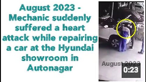 Mechanic suddenly suffered a heart attack while repairing a car at the Hyundai showroom 💉☠️