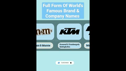 Full Form Of World's Famous Brand & Company Names