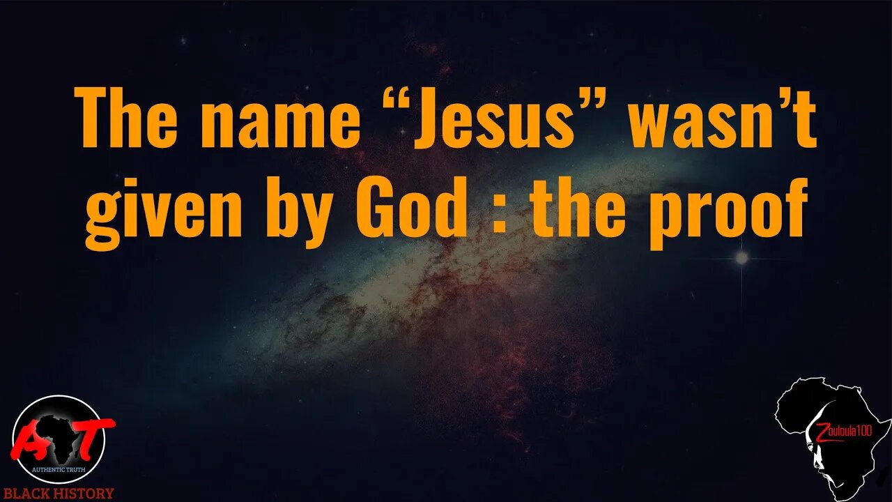 The name "Jesus" wasn't given by God : the proof | Zouloula100