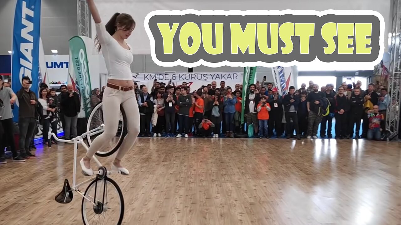 You Must See.. Girl Biker Performs