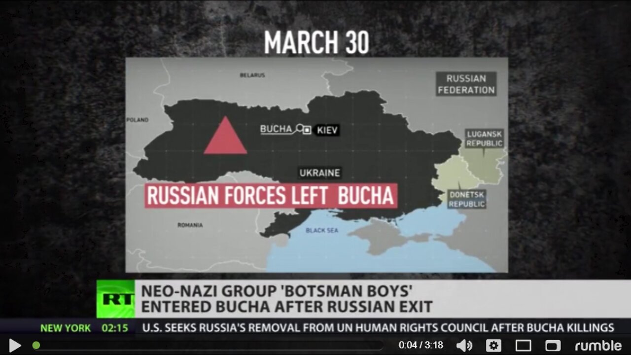 Who exactly entered Bucha once Russian troops left?