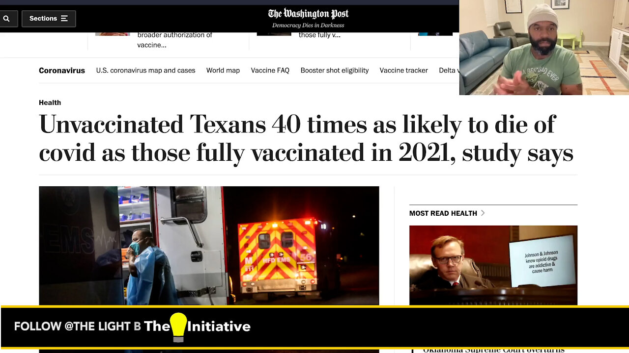 WASHINGTON POST: UNVAXXED TEXANS 40X AS LIKELY TO DIE OF C19 AS THOSE FULLY VAXXED