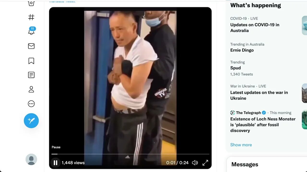 🟨 在某個地鐵站發生的黑人欺負亞洲人，這不應該發生在一個文明的社會中 🟨