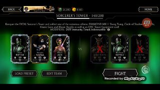 Klassic Reptile team defeats Fatal Shang Tsung tower boss on floor 140! / MKXI mobile