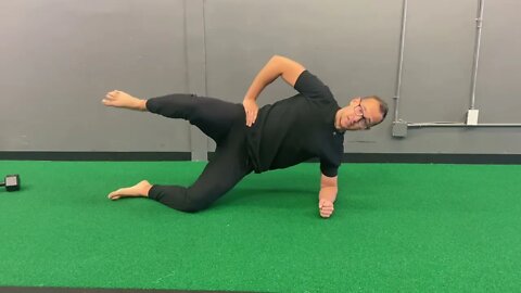 Active modified side plank w/ top leg raised