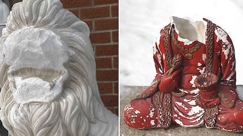 A Vandal Destroyed Statues At A Buddhist Temple In Montreal