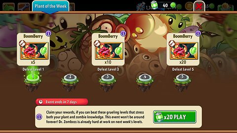 Plants vs Zombies 2 - Plant of the Week - BoomBerry - August 2024