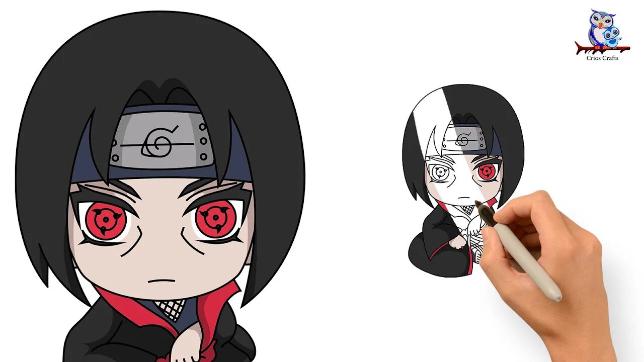 How To Draw Itachi Uchiha Naruto - Easy Chibi Tutorial