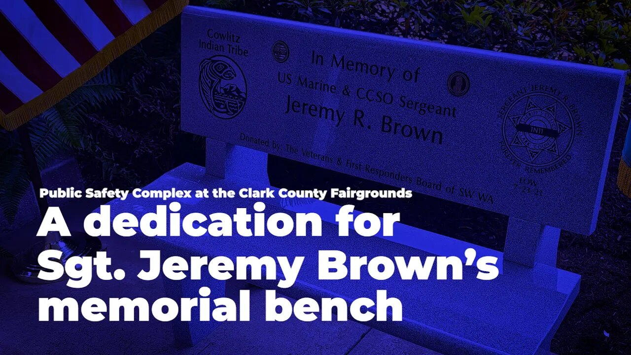 A dedication for Sgt. Jeremy Brown’s memorial bench