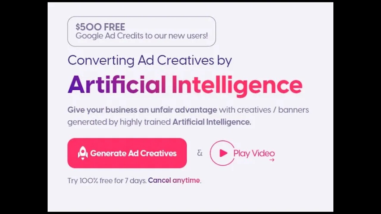 $500 Google Ad Credit + FREE 7 Day Trial