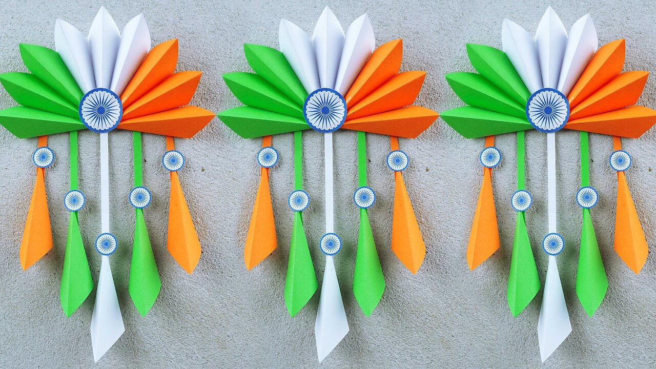 Tricolor Wall Hanging Making/Independence Day Crafts/Republic Day Crafts/Paper Things Easy