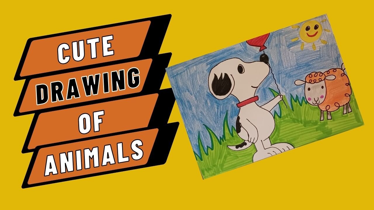 Cute Animal Drawings Tutorial | Pet Animal Drawing And Colour | Cute Drawings