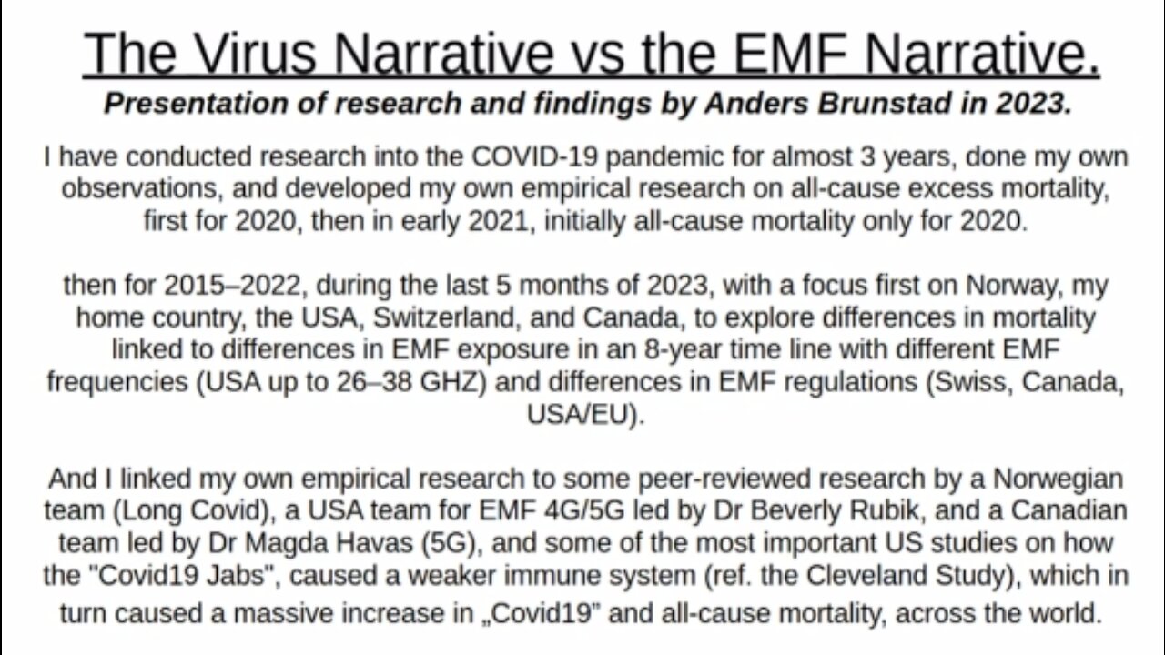 Part 1 - The Virus Narrative vs The 5G EMF Microwave Radiation Narrative!