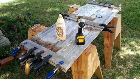 Rustic work bench for my friend's photography studio