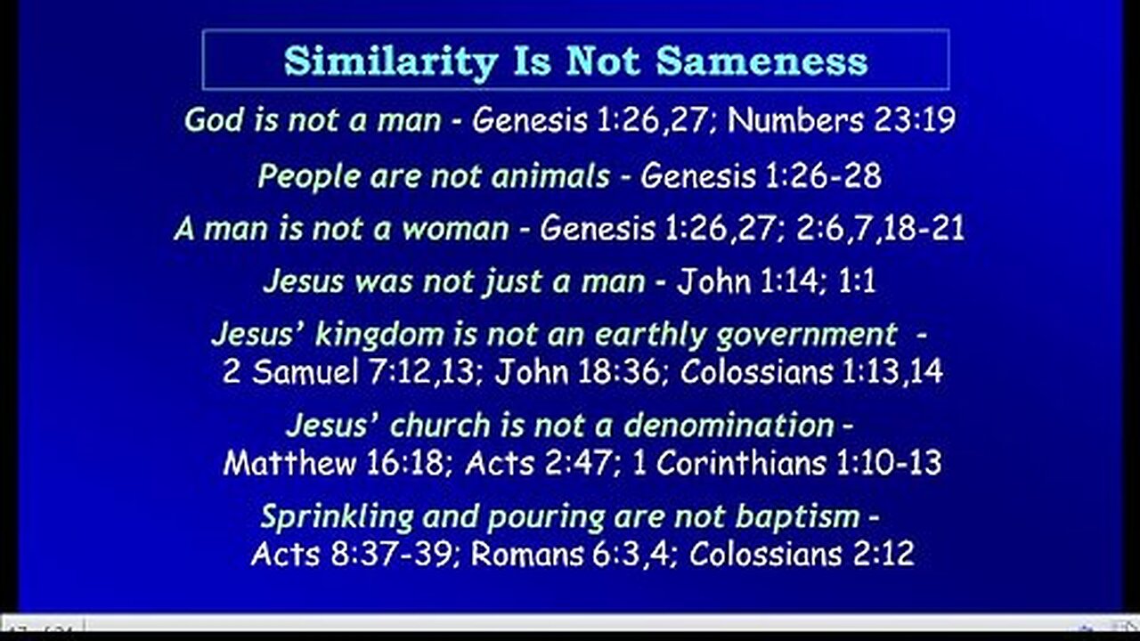 Video Bible Study: Similarity Is Not Sameness