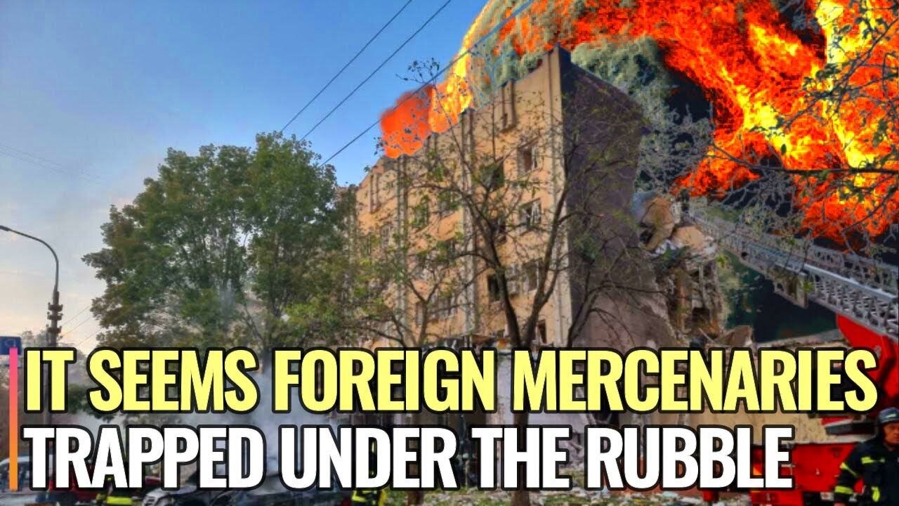 A hotel in Cherkassy where the foreign mercenaries staying burned by the missile hit