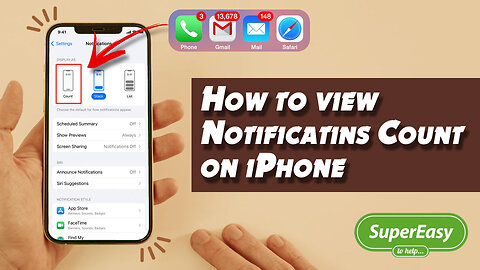 How to view notifications count on iphone