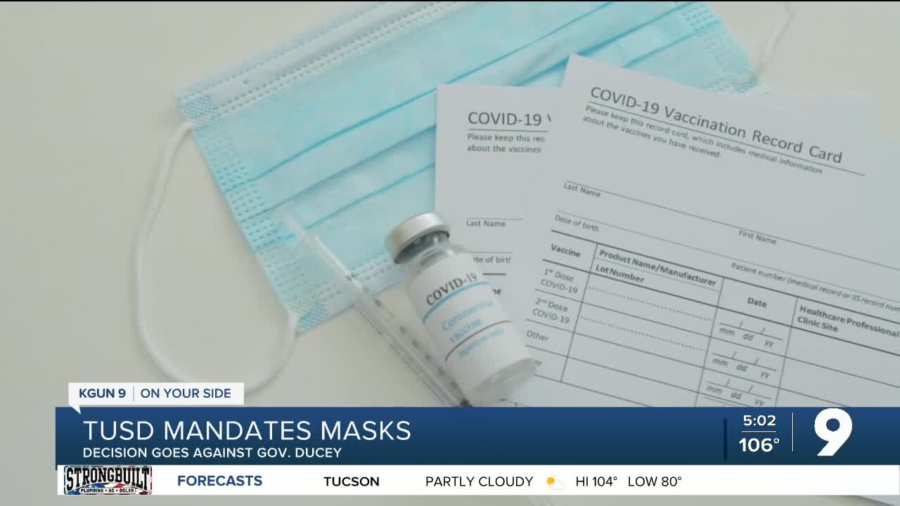 TUSD will require masks in schools, in defiance of state law