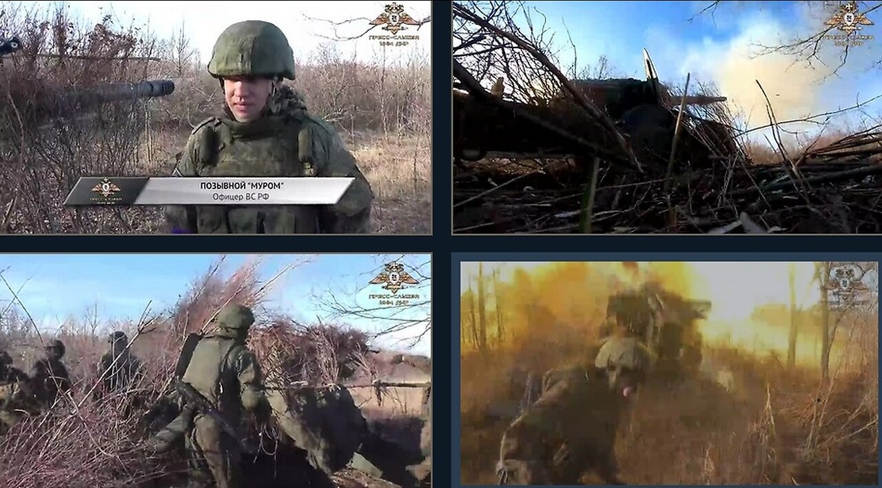 📹 Artillerymen of the Russian Armed Forces are denazifying the enemy in the Maryinka area