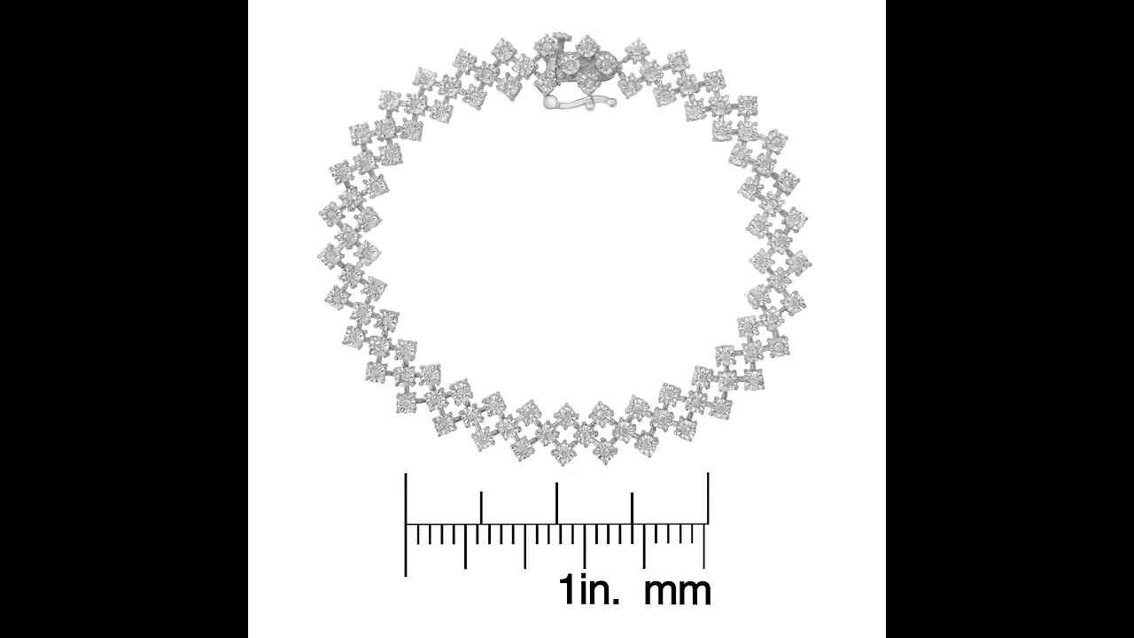 .925 Sterling Silver Diamond Illusion-Set Miracle Plate Tennis Bracelet (I-J Color, I3 Clarity)...