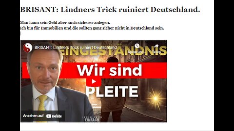 BRISANT: Lindners Trick ruiniert DeutschlandV