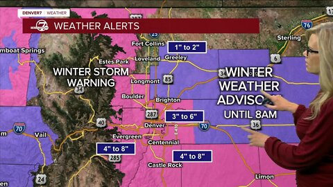 New warning for snow in Denver- storm update