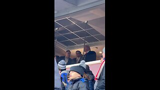 Donald Trump in his suite at Army-Navy game with JD Vance