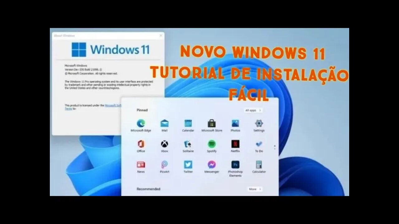 Instalação do Windows 11 no modo easy