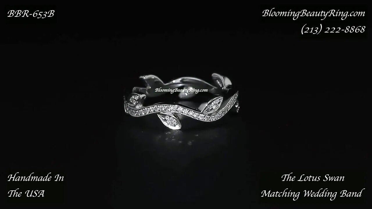 BBR 653-B Lotus Leafy Wedding Band By Blooming Beauty Ring
