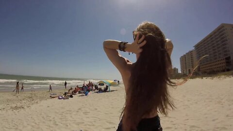 Finally getting sand between our toes!