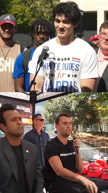 🔥🚨DEVELOPING: White Dude for Harris Gets Owned by Charlie Kirk, Speechless After!