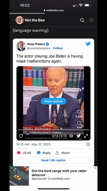 Joe Biden’s Actor having a Mask Malfunction