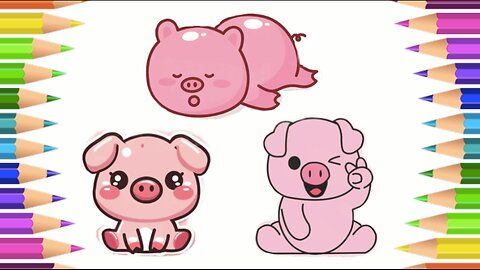 How to Draw Cute Kawaii Pigs | Easy Step-by-Step Tutorial for Kids