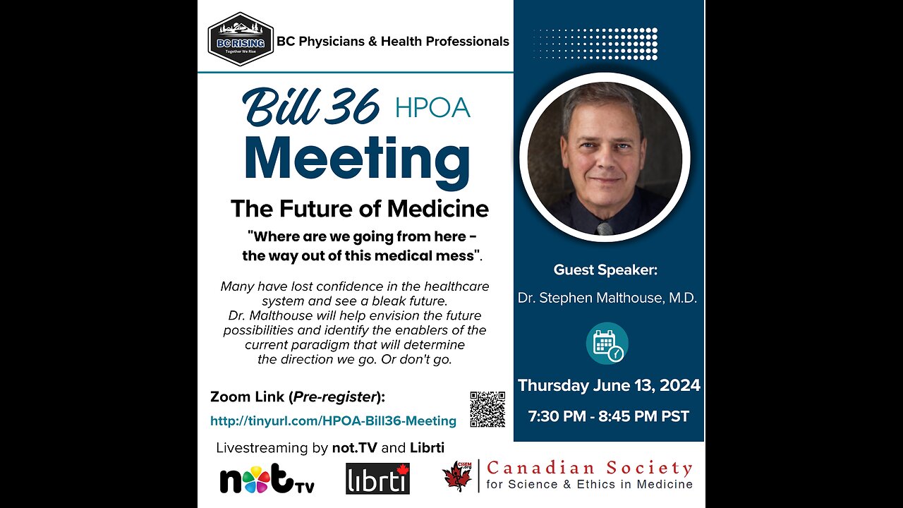 BC Physicians & Health Professionals HPOA (Bill 36) Meeting - Dr. Stephen Malthouse - June 13, 2024