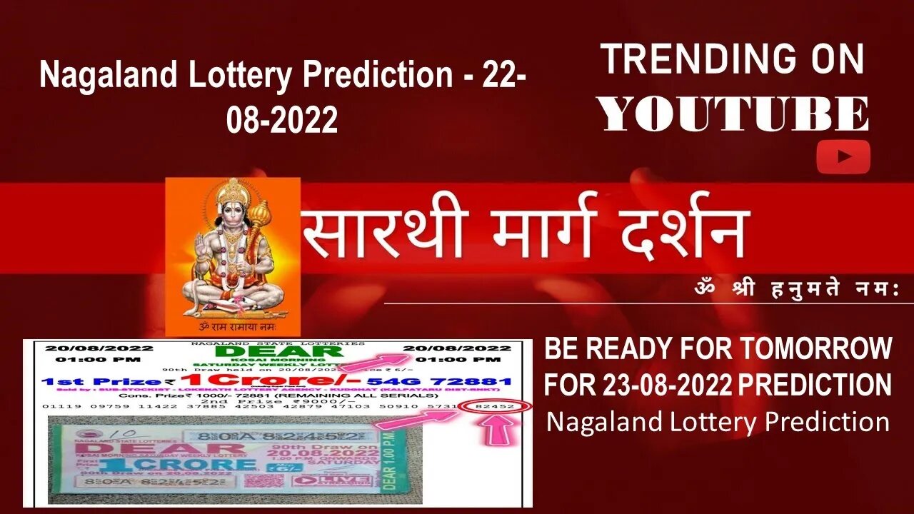 Nagaland Lottery Prediction 22-08-2022, Om Ram Rahave Namah। ॐ रां राहवे नमः। Need Money Watch