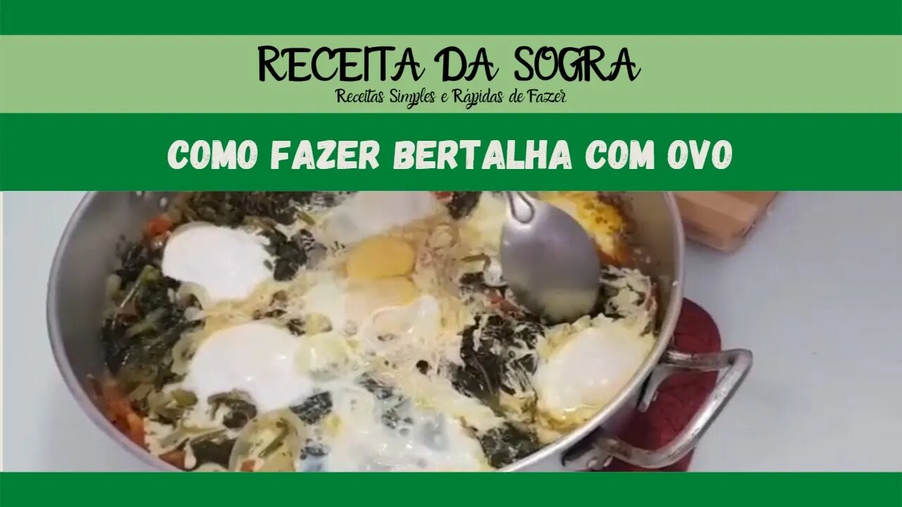 BASELLA WITH EGGS / COMO FAZER BERTALHA COM OVOS | BERTALHA COM OVOS