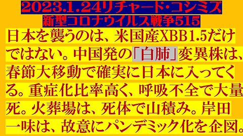 2023.01.24 リチャード・コシミズ新型コロナウイルス戦争５１５