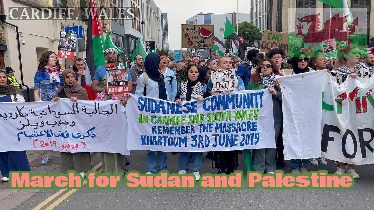 March for Sudan and Palestine, Cardiff South Wales