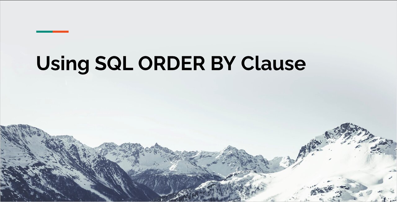 SQL ORDER BY Clause Tutorial