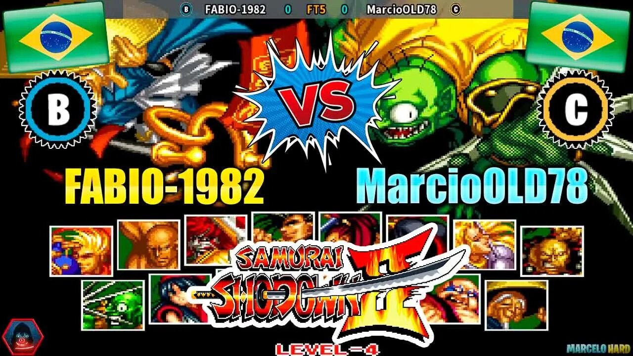 Samurai Shodown II (FABIO-1982 Vs. MarcioOLD78) [Brazil Vs. Brazil]