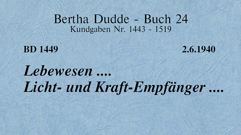 BD 1449 - LEBEWESEN .... LICHT- UND KRAFT-EMPFÄNGER ....