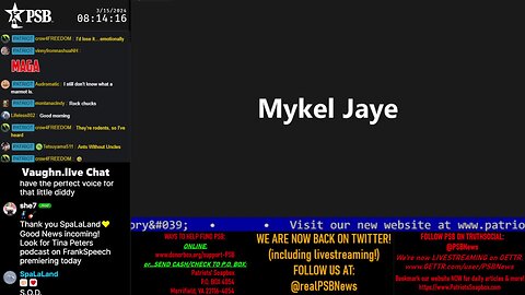 2024-03-15 08:06 EDT - Patriots Soapbox AM: with MykelJaye, SkyeBreeze