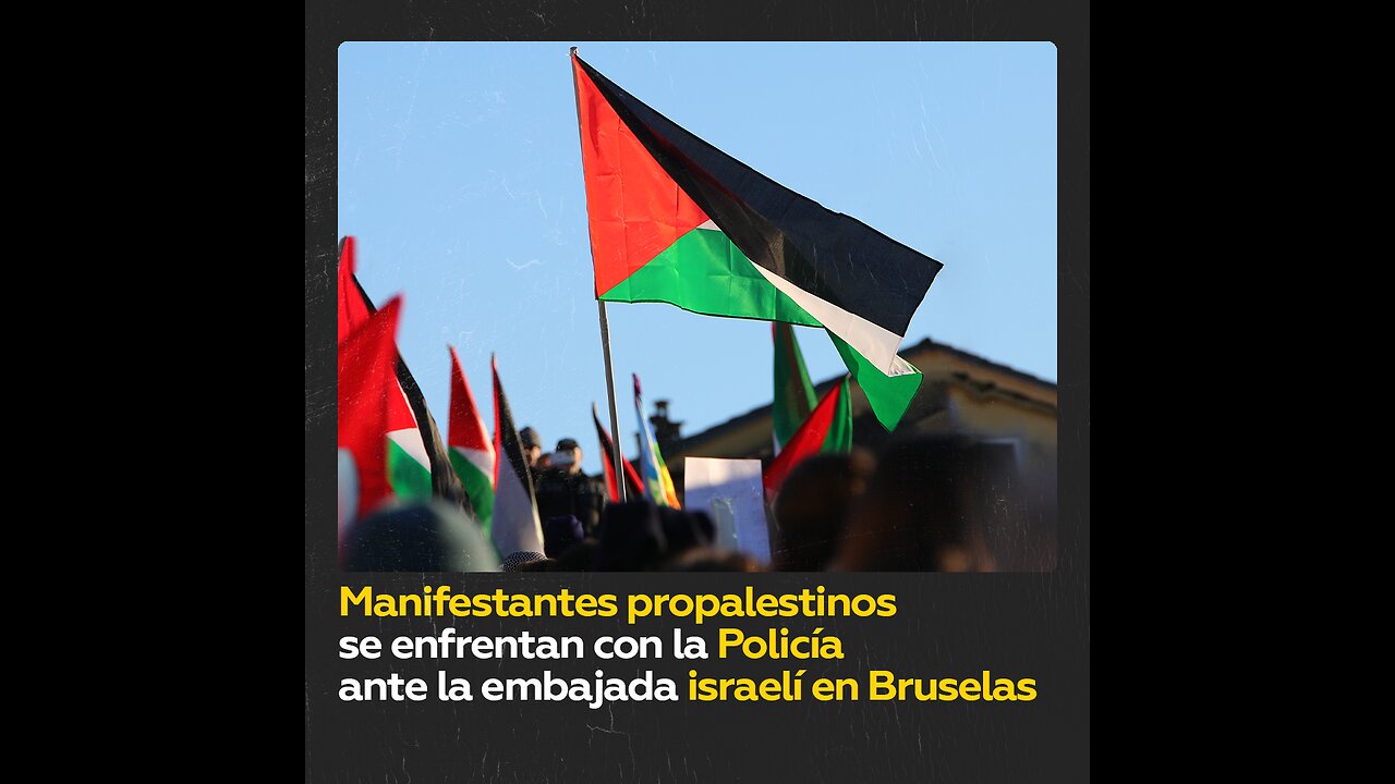 Manifestación propalestina frente a la Embajada de Israel en Bruselas