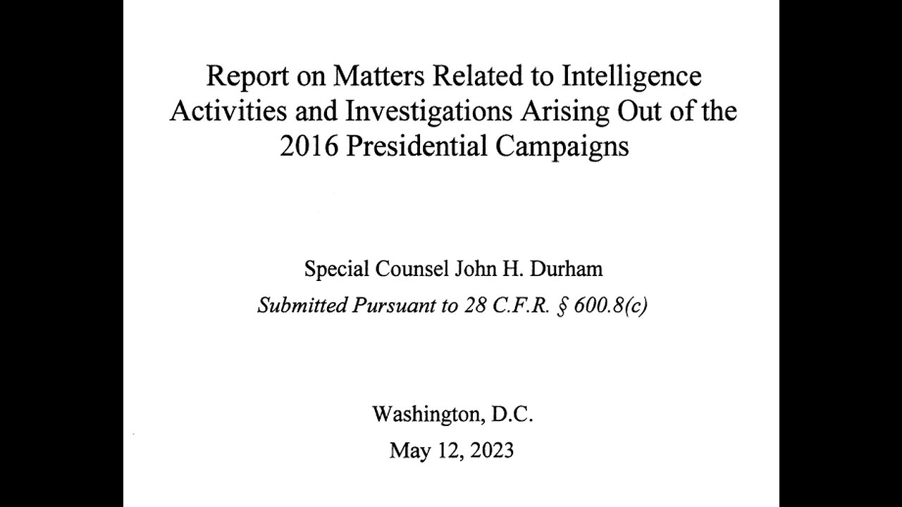 "CRACKING THE Q-CODE" - 'THE DURHAM REPORT & It's Impeccable Timing'