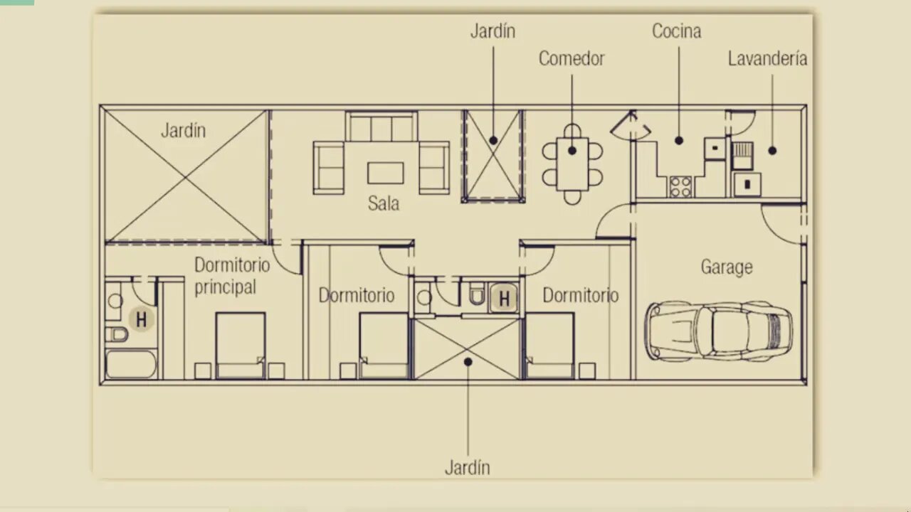 planta baixa casa com jardin de inverno