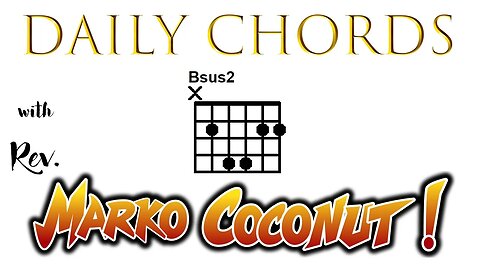 B Sus2 ~ Daily Chords for guitar with Rev. Marko Coconut BSus2 5add2 Suspended Triad Lesson