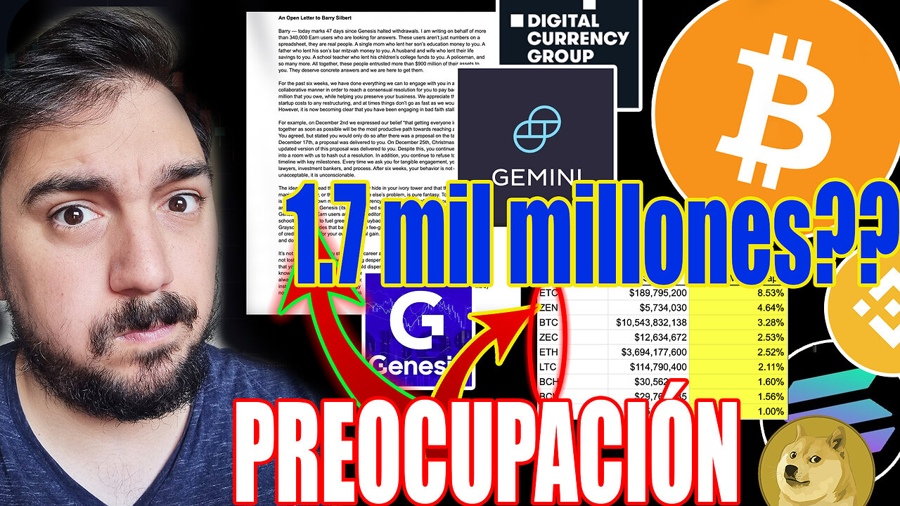 💥Genesis, DCG, Gemini METEN MIEDO a Cripto.. LÍMITE 8 de ENERO.. 360.000$ para Doge. Noticias Cripto