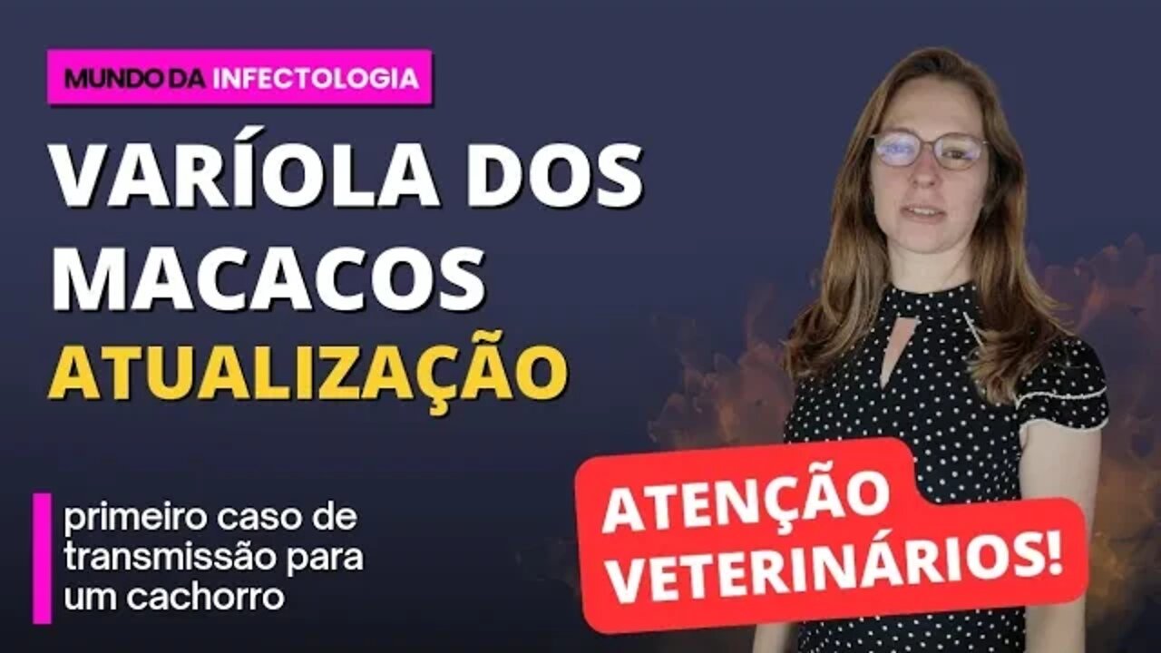 Atualização Variola dos Macacos, atenção veterinários! Primeiro caso de transmissão para cachorro.